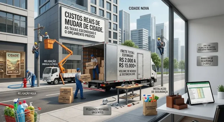 Quanto custa mudar de cidade na prática e as taxas que ninguém te conta